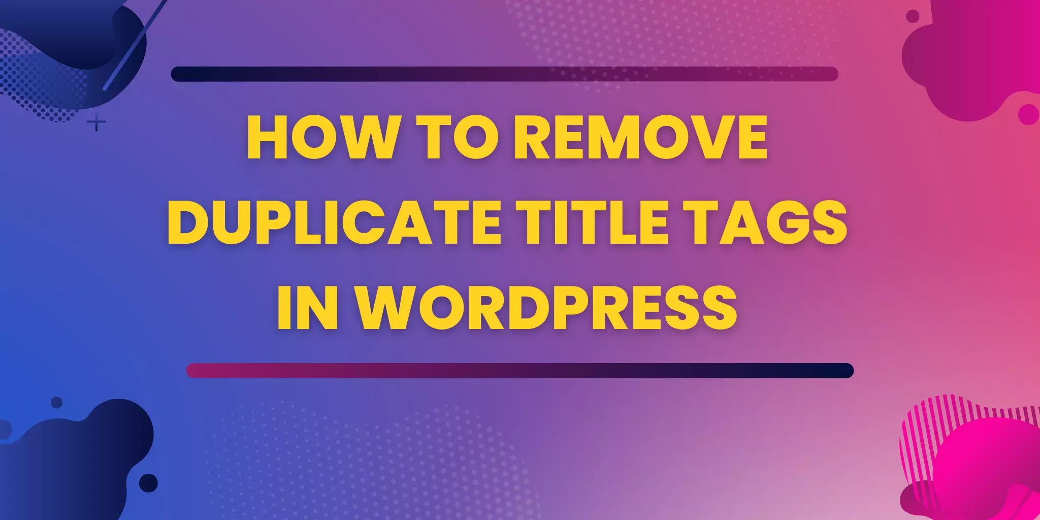 How to remove duplicate title tags in WordPress